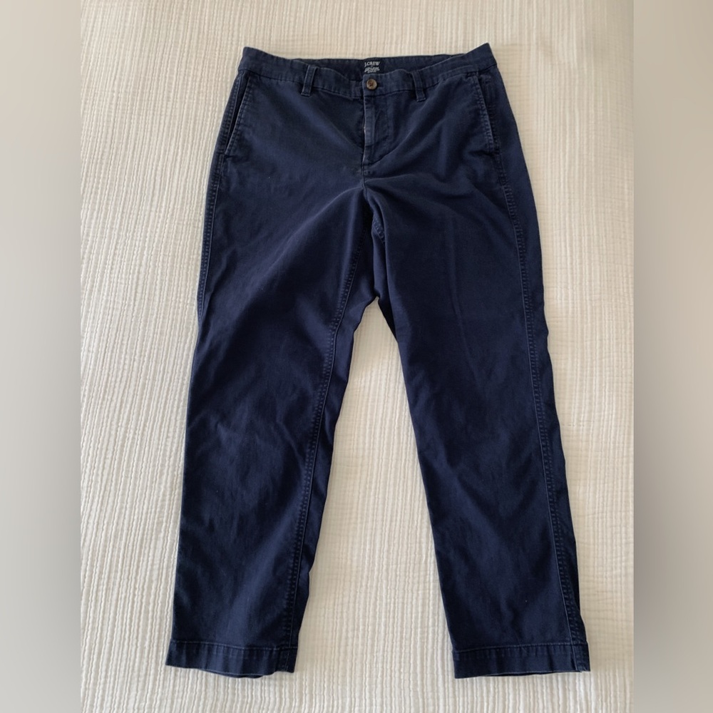 J. Crew Navy Straight Leg Ankle Length Chinos